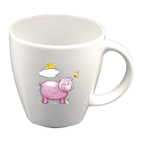 Tasse Kindertasse eckig Schwein mit Wunschname