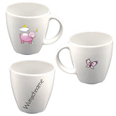 Tasse Kindertasse eckig Schwein mit Wunschname