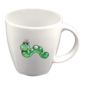 Tasse Kindertasse eckig Wurm mit Wunschname