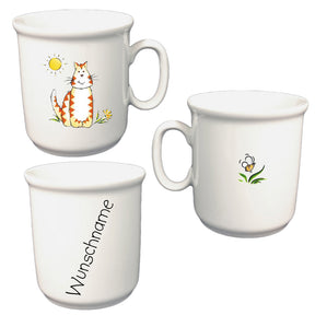 Tasse Kinderbecher Katze mit Wunschname