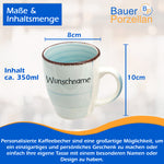 Frühstücksservice 3-tlg. Hellblau mit Wunschname
