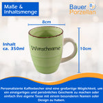 Frühstücksservice 3-tlg. Hellgrün mit Wunschname