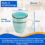 Frühstücksservice 3-tlg. Mintblau mit Wunschname