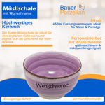 Frühstücksservice 3-tlg. Lila mit Wunschname