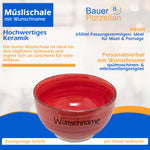 Frühstücksservice 3-tlg. Rot mit Wunschname
