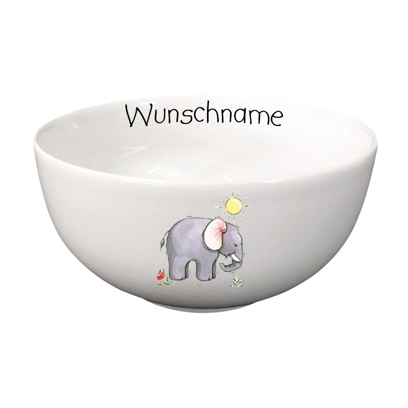 Müslischale Porridge Schale Elefant mit Wunschname