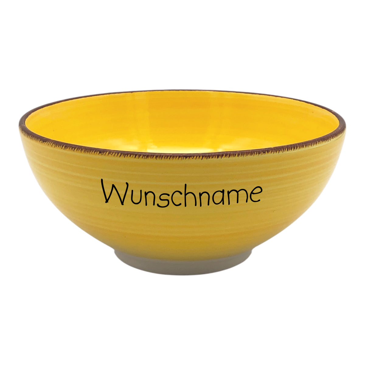 Müslischale Porridge Schale Keramik Bunt Gelb mit Wunschname