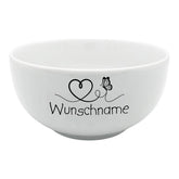 Müslischale Porridge Schale Porzellan Schmetterling & Herz mit Wunschname