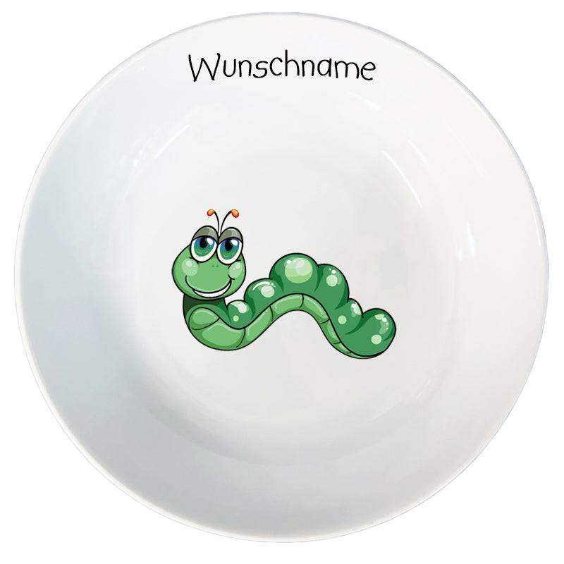 Müslischale Breischale Wurm mit Wunschname