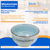 Frühstücksservice 3-tlg. Hellblau mit Wunschname