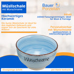 Frühstücksservice 3-tlg. Pastellblau mit Wunschname