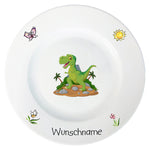 Speiseservice 2-tlg. Dinosaurier mit Wunschname