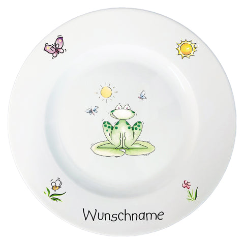 Speiseteller Frosch mit Wunschname