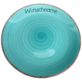 Speiseteller Teller flach 27cm Bunt Türkis mit Wunschname
