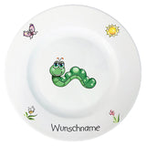 Kindergeschirr 5-tlg. Wurm mit Wunschname