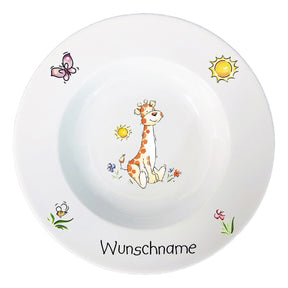 Kindergeschirr 5-tlg. Giraffe mit Wunschname