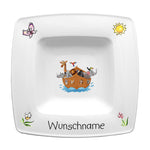 Suppenteller eckig Arche Noah mit Wunschname