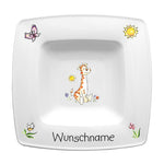 Speiseservice eckig 2-tlg. Giraffe mit Wunschname