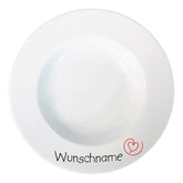 Suppenteller Teller tief 22cm Herz mit Wunschname