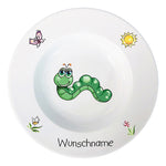 Kindergeschirr 5-tlg. Wurm mit Wunschname