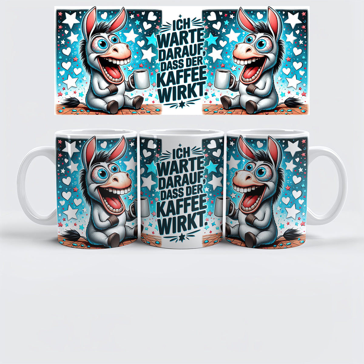 Tasse - Esel - Ich warte darauf, dass der Kaffee wirkt