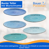 Frühstücksteller Teller flach 19cm Mintblau mit Wunschname