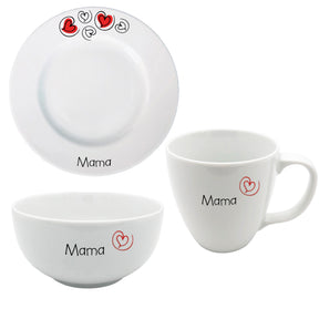 Frühstücksservice 3-tlg. Herz Mama
