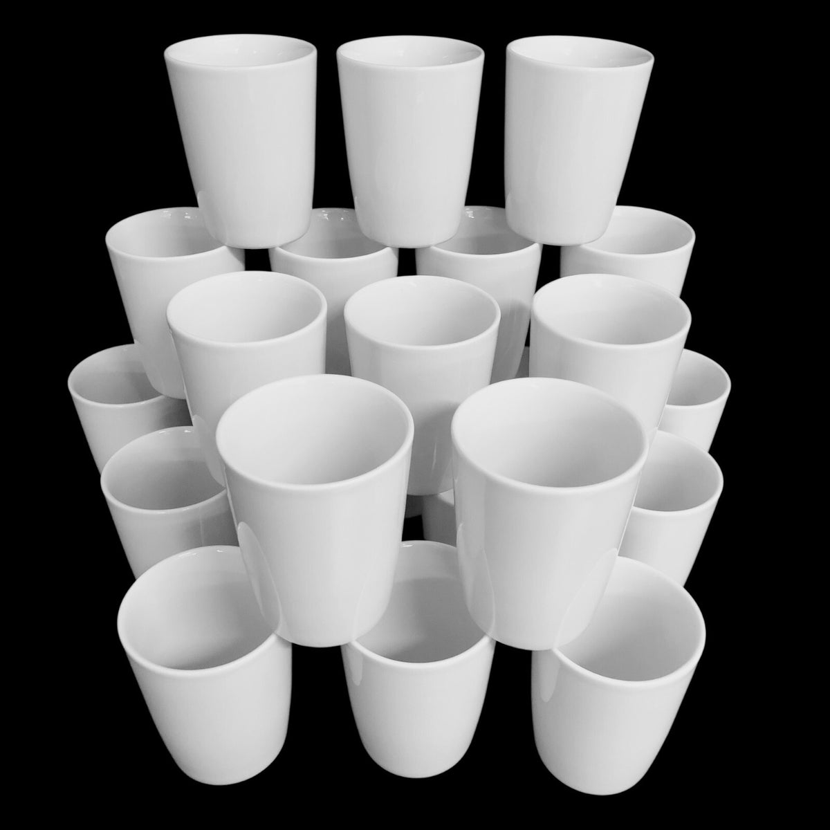 24 Stück Kaffeebecher ohne Henkel Porzellan Trinkbecher 300ml Weiß B-Ware