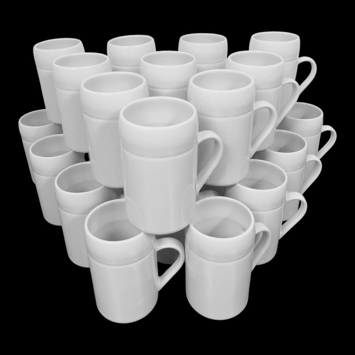 24 Stück Kaffeebecher Glühweinbecher 330ml Weiß Porzellan Glühwein Kaffee Tasse