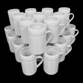 24 Stück Kaffeebecher Glühweinbecher 330ml Weiß Porzellan Glühwein Kaffee Tasse