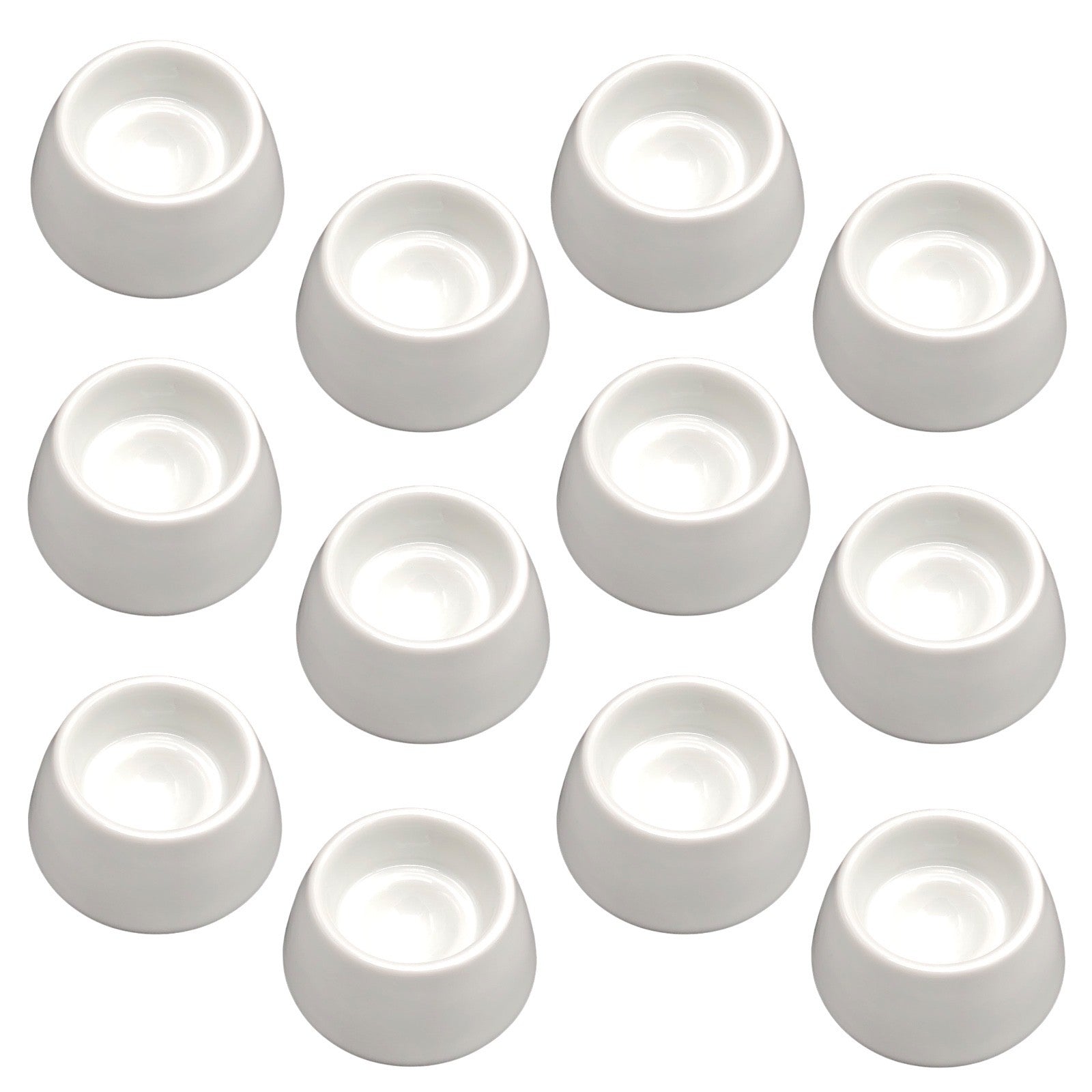 24x Eierbecher Porzellan Weiß Rund Eierhalter Ei Becher Set Frühstück Gastro