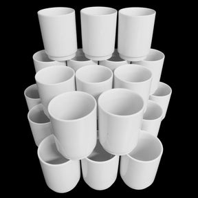 24 Stück Kaffeebecher ohne Henkel Porzellan Trinkbecher stapelbar Weiß B-Ware