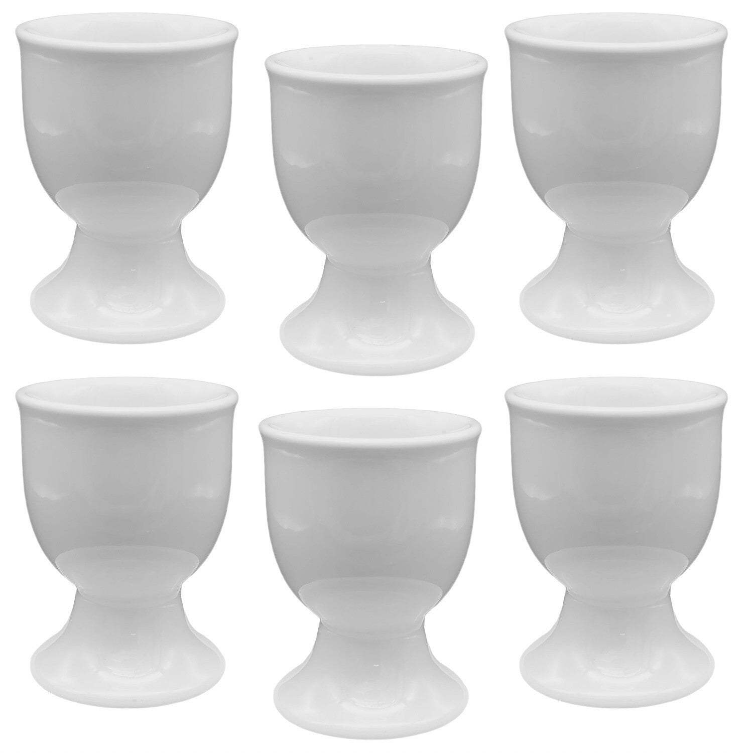 24x Eierbecher Porzellan Weiß 6cm mit Fuß Eierhalter Ei Becher Set Frühstück