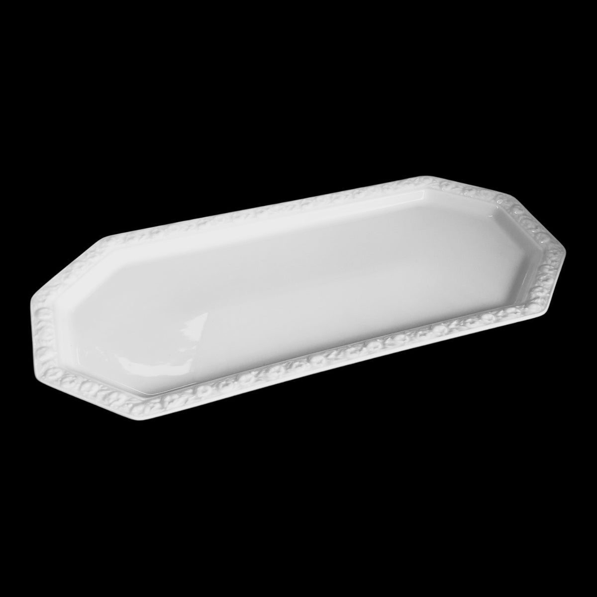 Königskuchenplatte Kuchenplatte 37 x 17cm Maria Weiß Weiß Rosenthal Porzellan