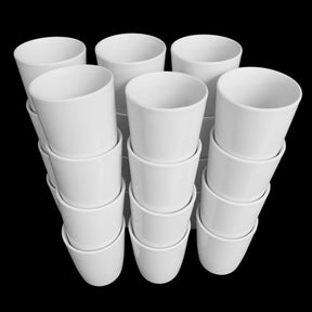 24 Stück Kaffeebecher ohne Henkel Porzellan Trinkbecher 300ml Weiß B-Ware