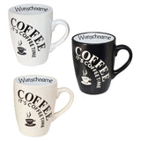 Kaffeebecher Tasse Keramik Coffee Time Schwarz Wunschname