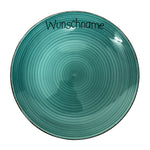 Frühstücksteller Teller flach 20cm Bunt Smaragd mit Wunschname