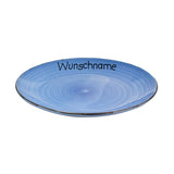 Frühstücksteller Teller flach 19cm Dunkelblau mit Wunschname
