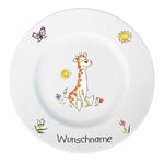 Frühstücksteller Giraffe mit Wunschname