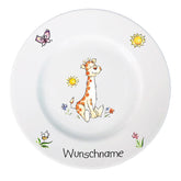 Frühstücksteller Giraffe mit Wunschname