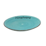 Frühstücksteller Teller flach 19cm Mintblau mit Wunschname
