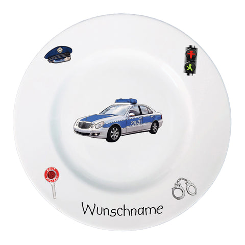 Frühstücksteller Polizei mit Wunschname