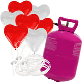 Helium Sets - Herzballons - 28cm - Rot & Weiß