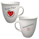 Kaffeebecher Tasse Porzellan Bester Papa mit Wunschname