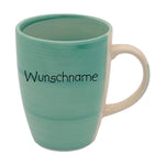 Kaffeebecher Tasse 250ml Keramik Bunt Grün mit Wunschname