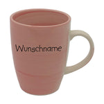 Kaffeebecher Tasse 250ml Keramik Bunt Rosa mit Wunschname