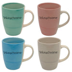 Kaffeebecher Tasse 250ml Keramik Bunt Rosa mit Wunschname