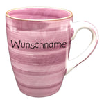 Kaffeebecher Tasse 350ml Keramik Bunt Lila mit Wunschname