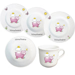Kindergeschirr 5-tlg. Schwein mit Wunschname