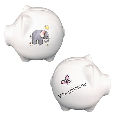 Sparschwein Spardose Elefant mit Wunschname